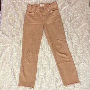 L'AGENCE Jeans Dnu Sada High Rise Crop Slim Light Mocha Raw Hem, Size 24